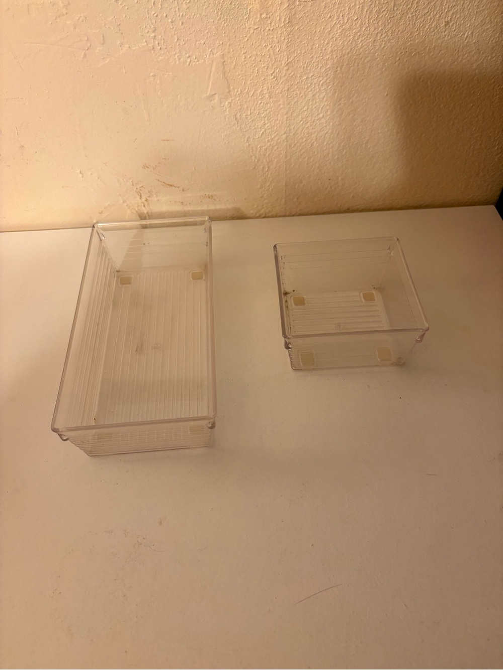 Clear Plastic Storage Bins Set - 2 Piece